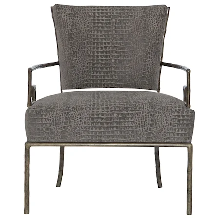 Upholstered Chair with Metal Frame